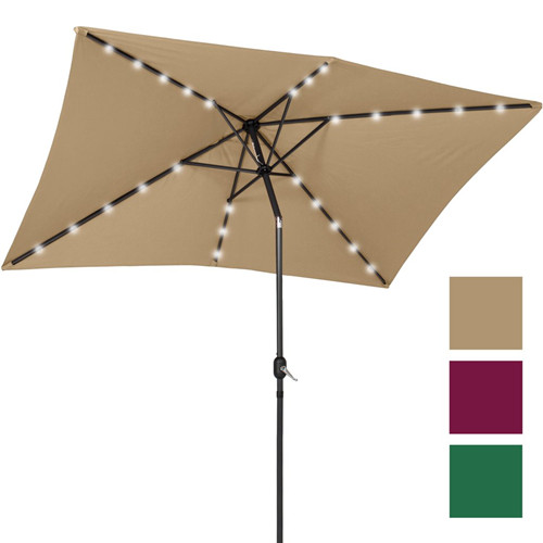 10 X6 5 Deluxe Solar Led Lighted Patio Umbrella With Tilt 6 40 Gp 40hq 1670pcs 1890pcs